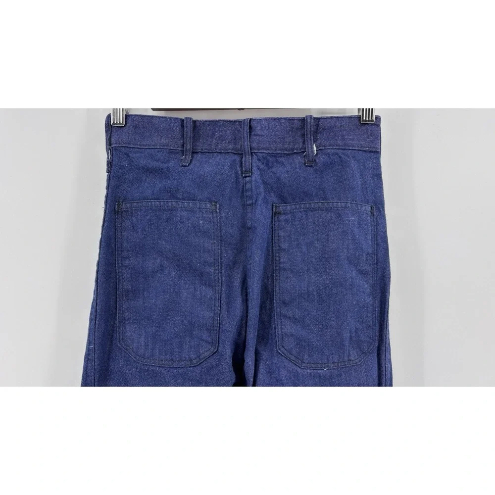Vintage US Navy Seafarer Pants Bell Bottom Mens Denim Jeans Flare 25x30 Blue